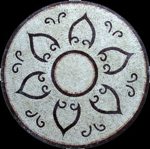 MD267 Simple black & white floral design mosaic