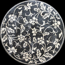 MD328 White on black chinese flower pattern Mosaic