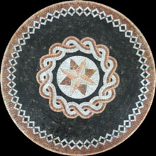 MD368 compass star simple circular design mosaic