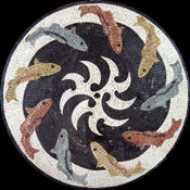 MD369 fish stone art mosaic