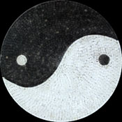 MD371 Ying Yang Black and White Mosaic