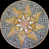 MD374 Sun stars mosaic art medallion