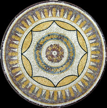 MD389 golden explosion medallion mosaic