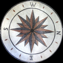 MD392 Compass nautical star mosaic