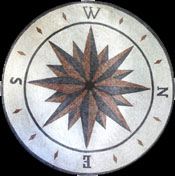 MD392 Compass nautical star mosaic