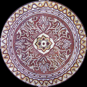 MD402 White and burgundy flower arabesque Mosaic