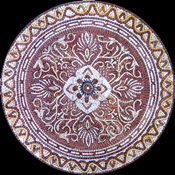 MD403 White and burgundy flower arabesque Mosaic