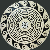 MD407 Black & White key and wave mosaic