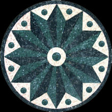 MD428 big blue petrol star on white background mosaic