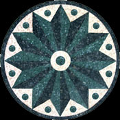 MD428 big blue petrol star on white background mosaic