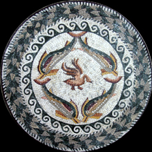 MD439 fish geometry marble art mosaic