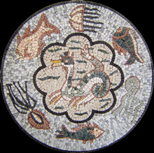 MD444 pastel colors ocean life mosaic