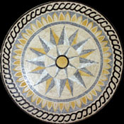 MD455 cream yellow grey and white star design mosaic