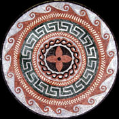 MD459 Red & black medallion mosaic art