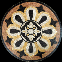 MD462 black gold & white elegant mosaic art