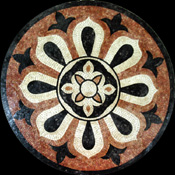 MD465 black, brown & white elegant mosaic art