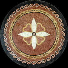 MD479 brown & black elegant medallion mosaic