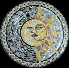 MD486 Illustrated sun face on dotted background
