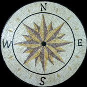 MD49 cream yellow and grey compass mosaic
