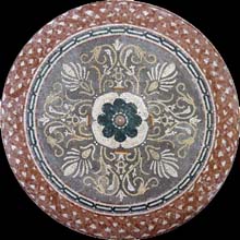 MD495 White on grey flower arabesque Mosaic