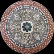 MD495 White on grey flower arabesque Mosaic