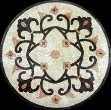 MD533 royal black & white design mosaic