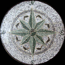 MD575 dark green compass sone art mosaic