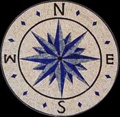 MD597 ocean blue compass nautical star