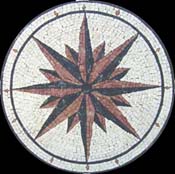MD604 faded brick & black compass mosaic
