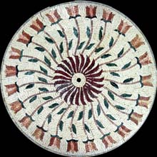 MD619 Red tulip fan Mosaic