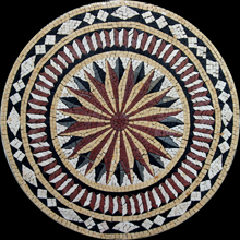 MD62 Sun flower design with circular white pattern borders