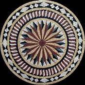 MD62 Sun flower design with circular white pattern borders