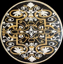 MD625 black & gold elegant medallion mosaic