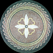 MD64 flower design mosaic with wave border