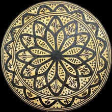 MD645 black & gold floral stone art mosaic