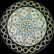 MD69 Heart Flower and Rings B&W Mosaic