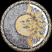 MD81 Illustrated sun face on dotted background