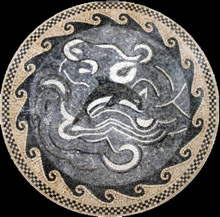 MD88 dolphin in sea medallion mosaic