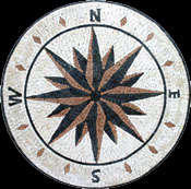 MD98 brick & black compass star mosaic