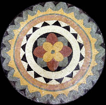 MD658 flower and shapes medallion mosaic