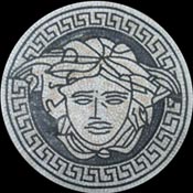 MD748 Grey versace medallion mosaic