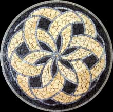 MD760 off-white spiral flower on black background