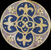 MD770 Royal Blue & gold fleur de lys mosaic