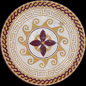 MD775 Flower, waves & keys medallion mosaic