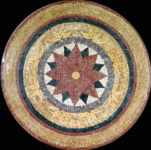 MD782 red flower with golden circlar borders