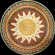 MD840 Shining golden sun with elegant wave border