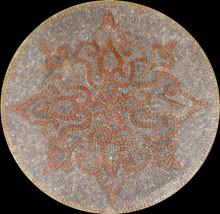 MD847 orange artistic flower mosaic