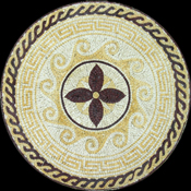 MD880 Light color flower, waves & keys medallion mosaic