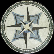 MD958 light blue white and black compass art mosaic