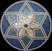 MD1090 Ppinning flower on ocean blue Mosaic